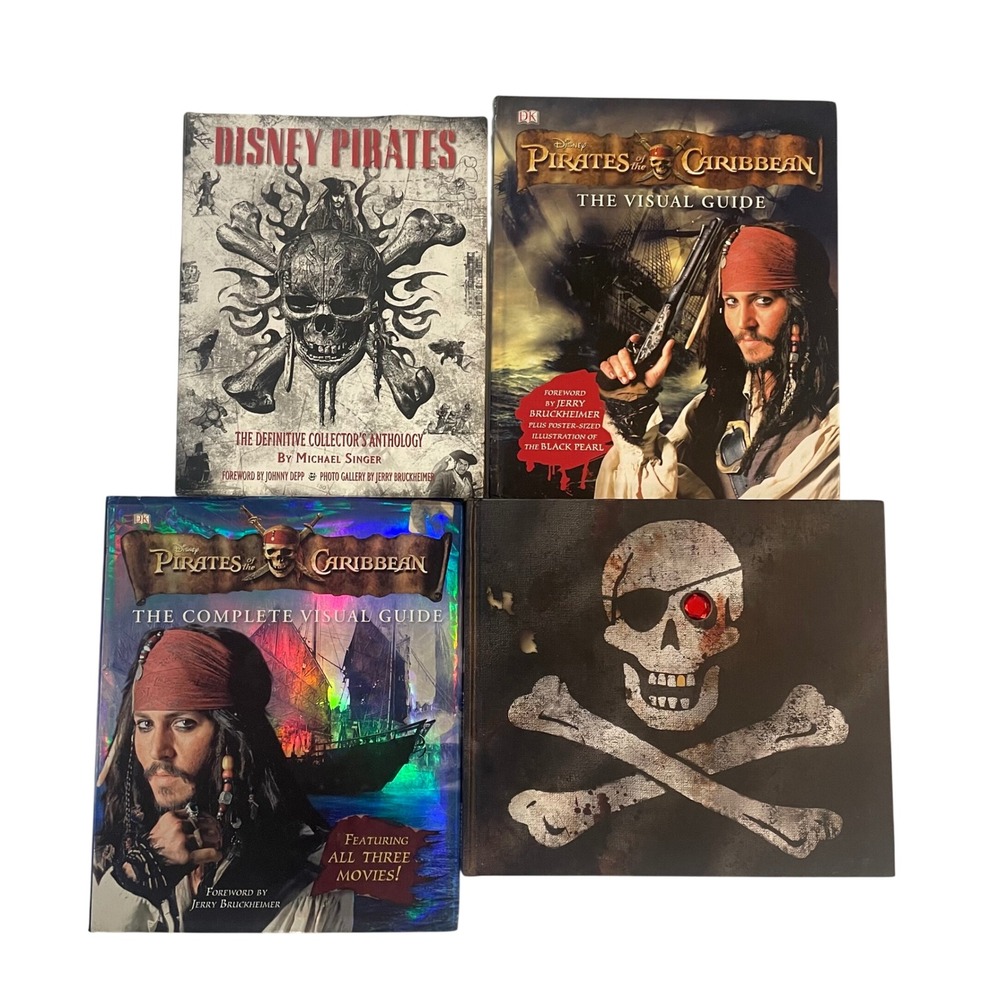 Disney Pirates of the Caribbean 4 Book Lot Jack Sparrow Visual Guides Anthology